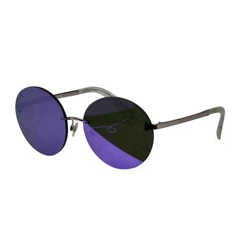 CHANEL Sunglasses AUTHENTIC 4216 Round Purple Mirror 